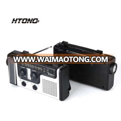 2015 solar dynamo portable fm Radio with Power Bank