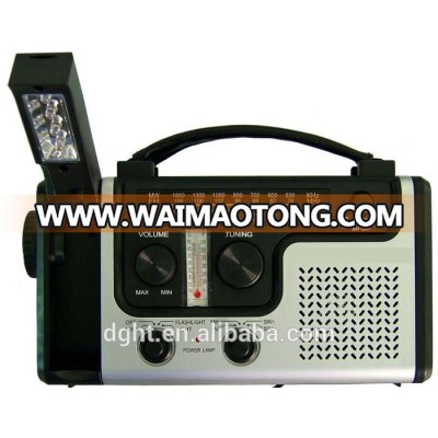 protable flashlight solar panel Siren solar dynamo radio Crank Dynamo Flashlight