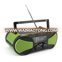 survival solar powered hand crank am fm noaa radio with led flashlight & mp3 player